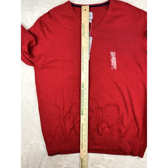 JCP JC Penney Cashmere Blend V-Neck Sweater Mens XL Columbus Red Luxury - Picture 5 of 9